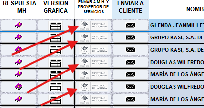 Botón Enviar a M.H. y proveedor de servicios