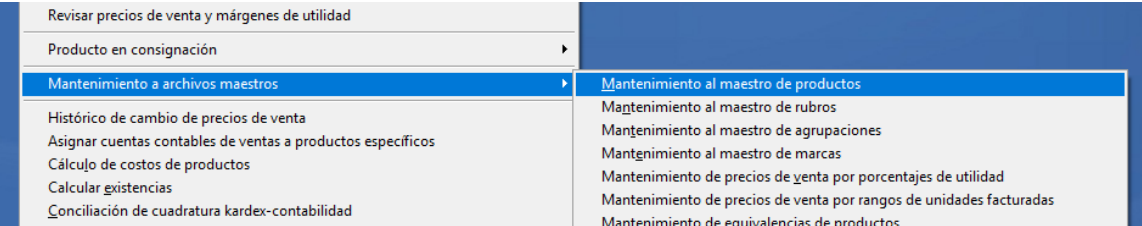 Maestro de productos