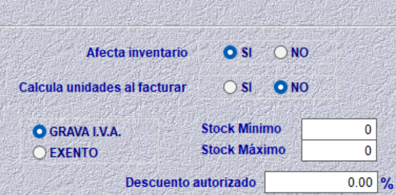 Seccion Afecta inventario