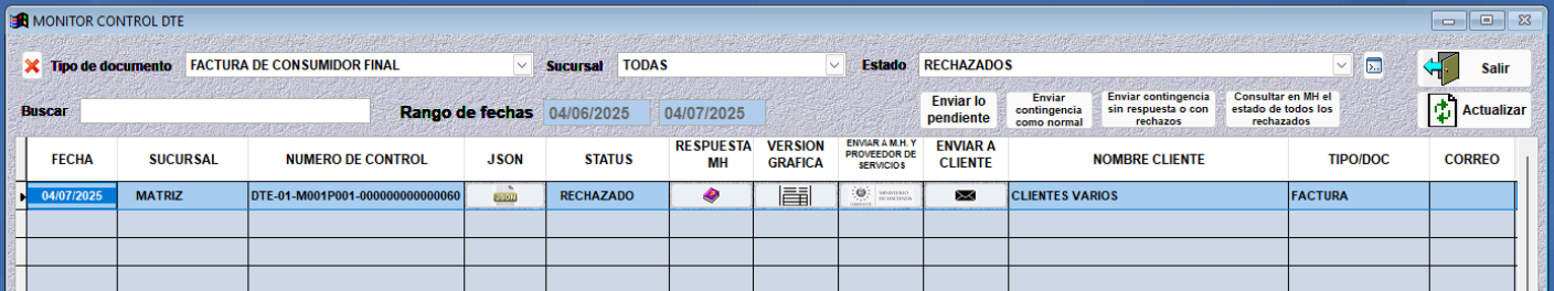 Seleccione el tipo de documento